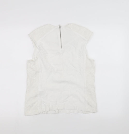 Womens UK Size M Warehouse White Basic Tank