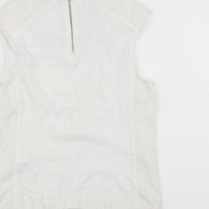 Womens UK Size M Warehouse White Basic Tank
