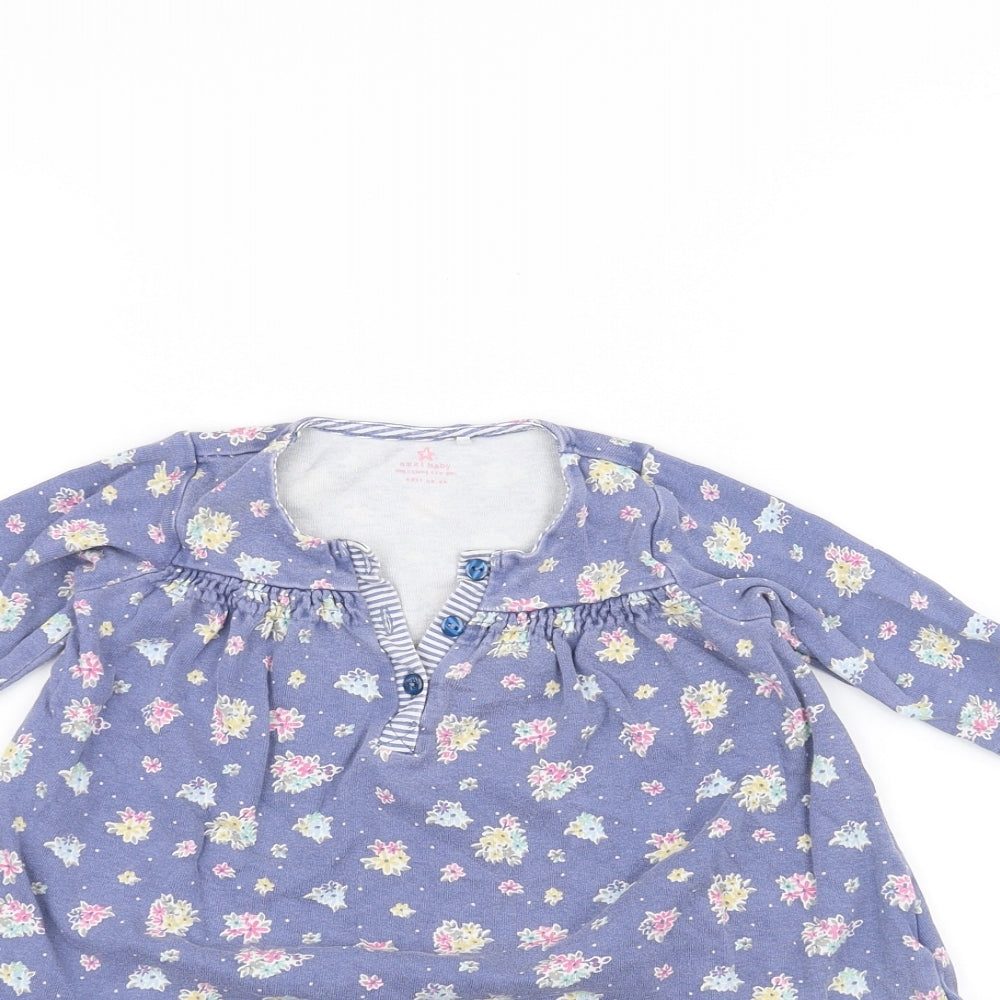 NEXT Girls Blue Floral  A-Line  Size 6-9 Months