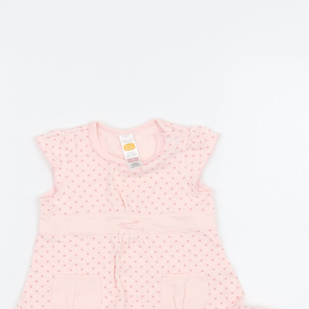 MINIMODE Baby Pink Polka Dot  A-Line  Size 3-6 Months