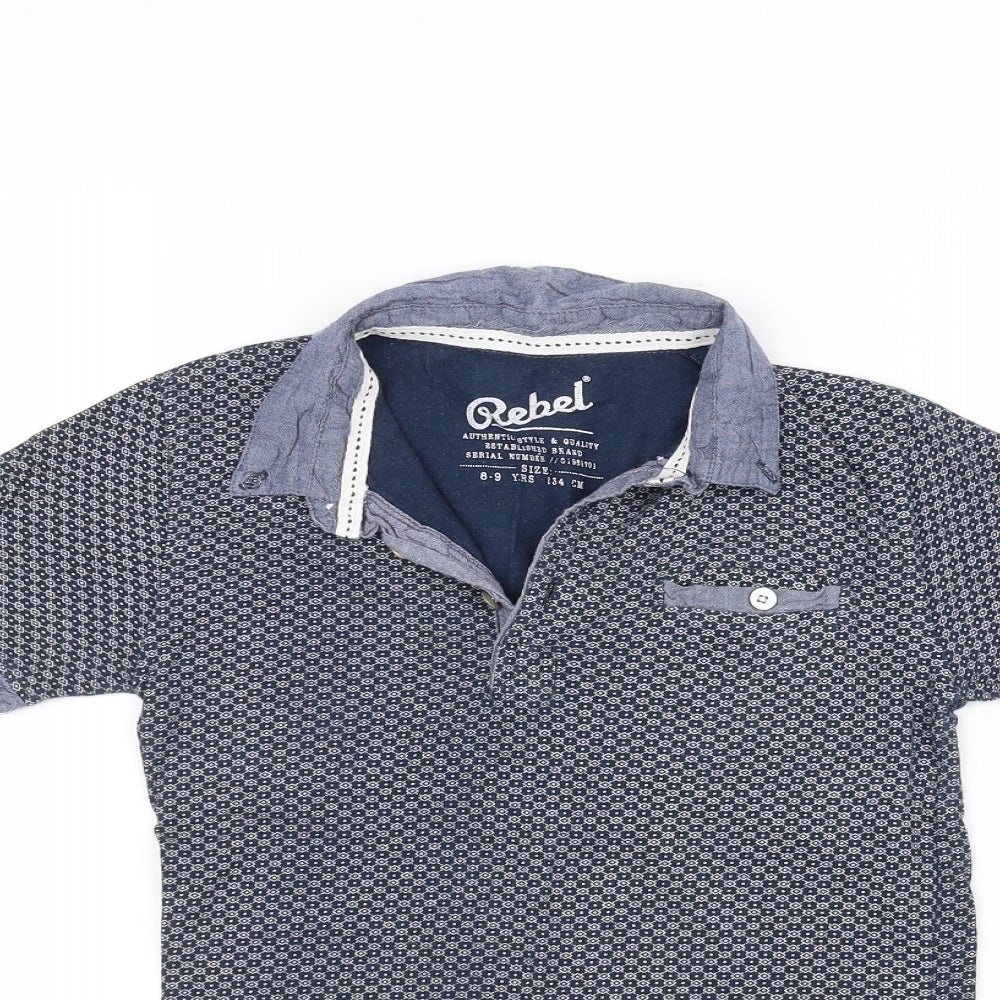 Rebel Girls Blue   Basic Polo Size 8-9 Years