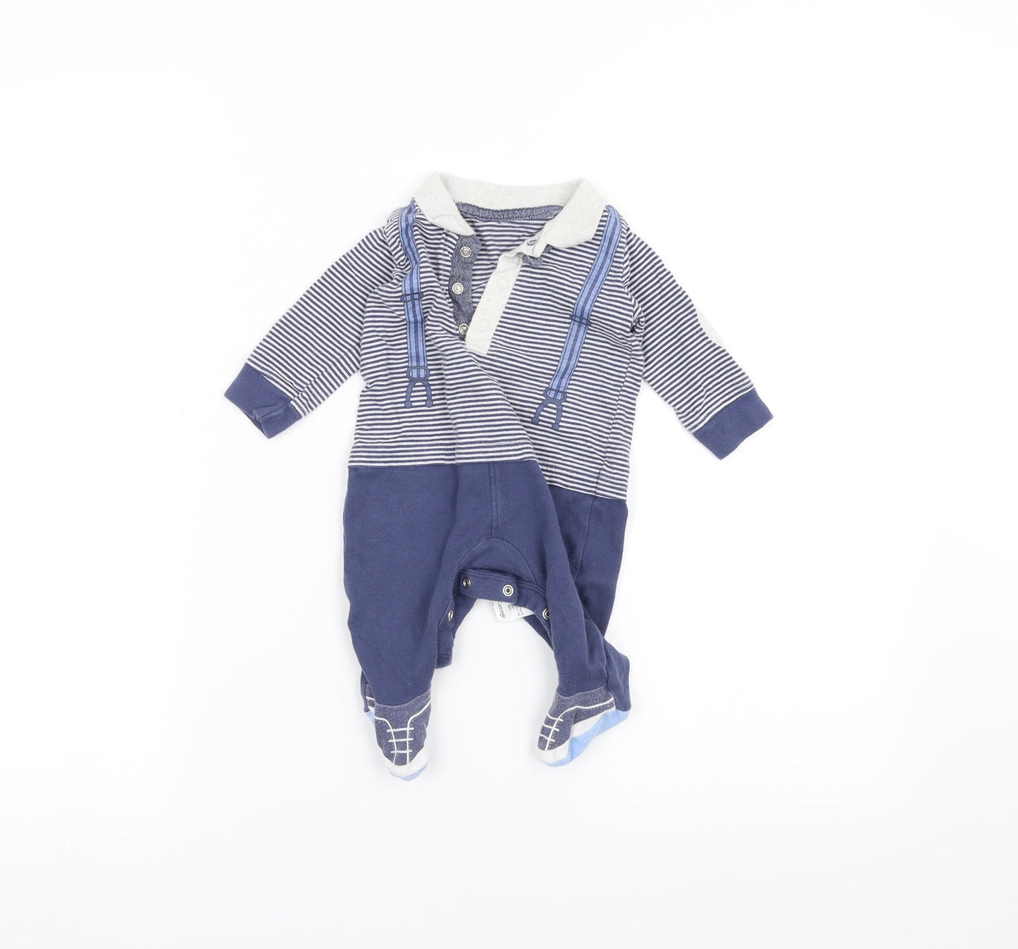 NEXT Baby Blue Striped  Coverall One-Piece Size 0-3 Months