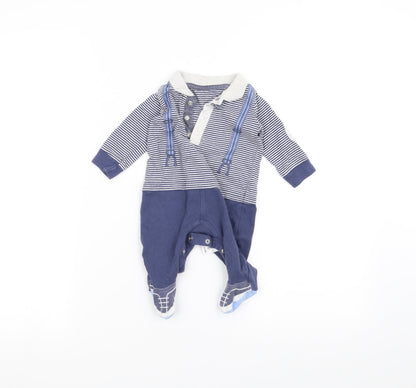 NEXT Baby Blue Striped  Coverall One-Piece Size 0-3 Months