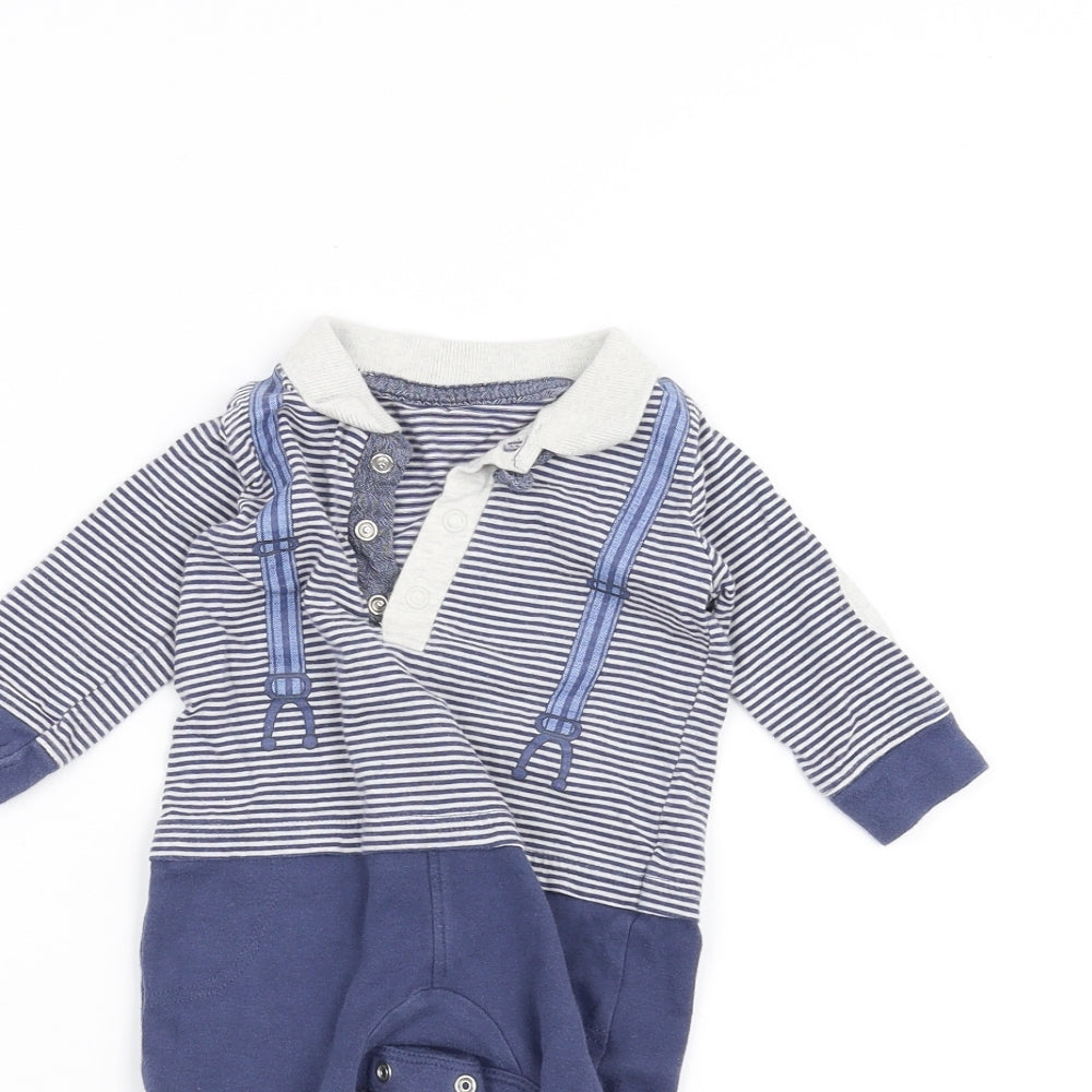 NEXT Baby Blue Striped  Coverall One-Piece Size 0-3 Months