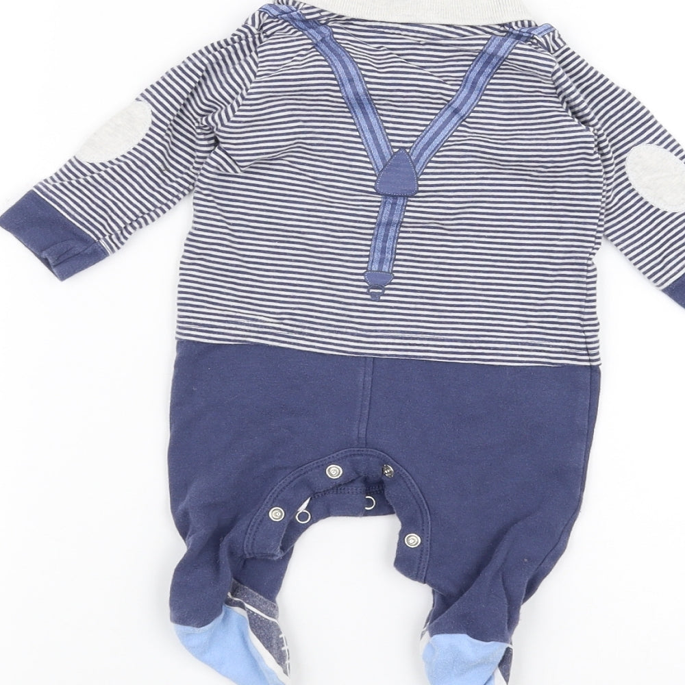 NEXT Baby Blue Striped  Coverall One-Piece Size 0-3 Months