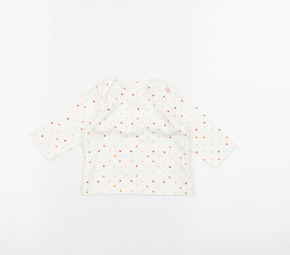 Marks and Spencer Baby White Polka Dot  Pullover Jumper Size 0-3 Months