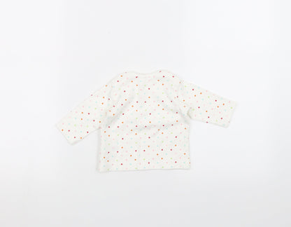 Marks and Spencer Baby White Polka Dot  Pullover Jumper Size 0-3 Months