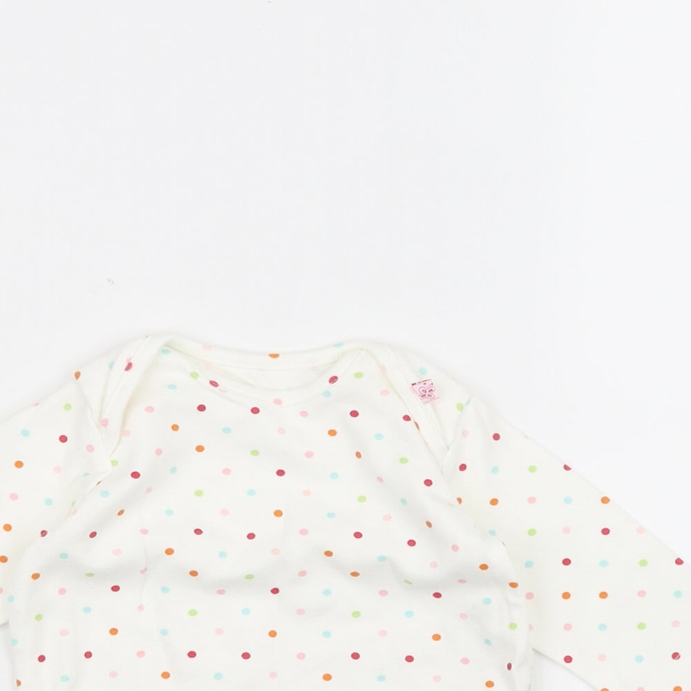 Marks and Spencer Baby White Polka Dot  Pullover Jumper Size 0-3 Months