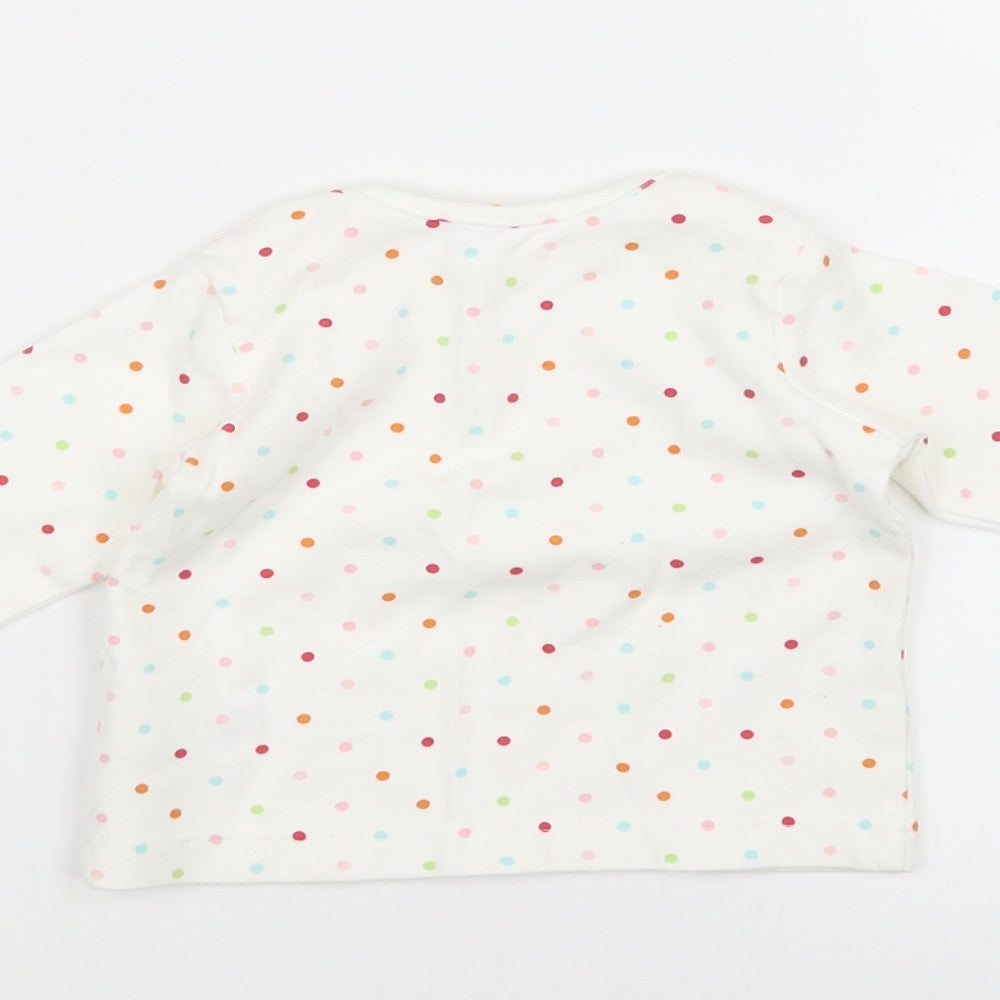 Marks and Spencer Baby White Polka Dot  Pullover Jumper Size 0-3 Months