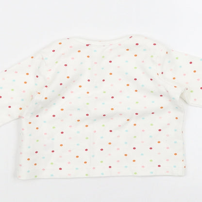 Marks and Spencer Baby White Polka Dot  Pullover Jumper Size 0-3 Months