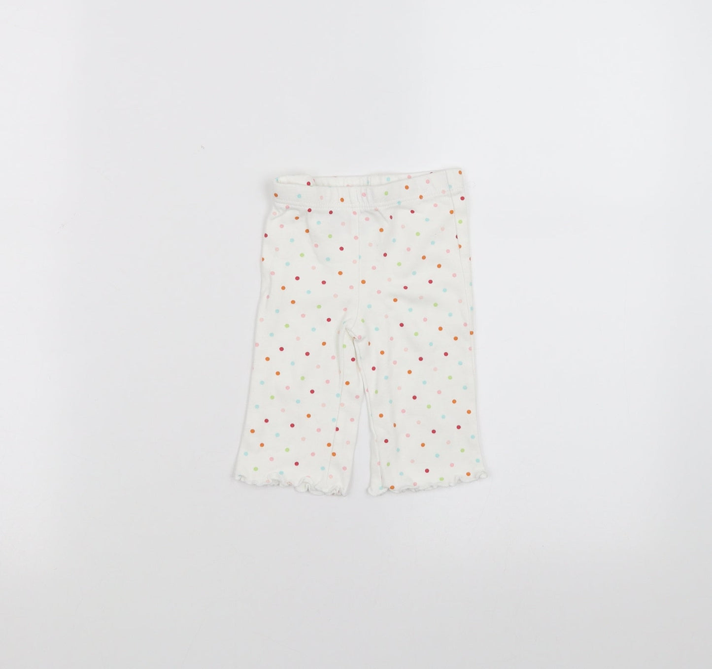 Marks and Spencer Baby White Polka Dot  Sweatpants Trousers Size 0-3 Months