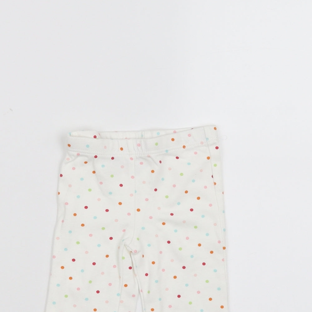 Marks and Spencer Baby White Polka Dot  Sweatpants Trousers Size 0-3 Months