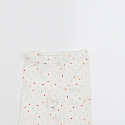 Marks and Spencer Baby White Polka Dot  Sweatpants Trousers Size 0-3 Months