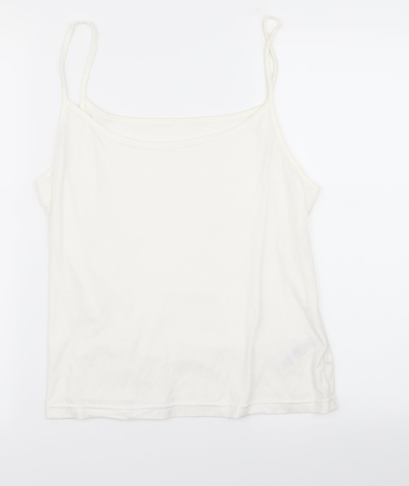 Womens UK Size 14 Preworn White Basic Tank