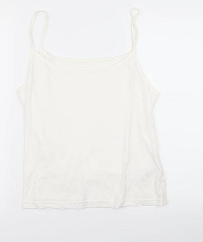 Womens UK Size 14 Preworn White Basic Tank