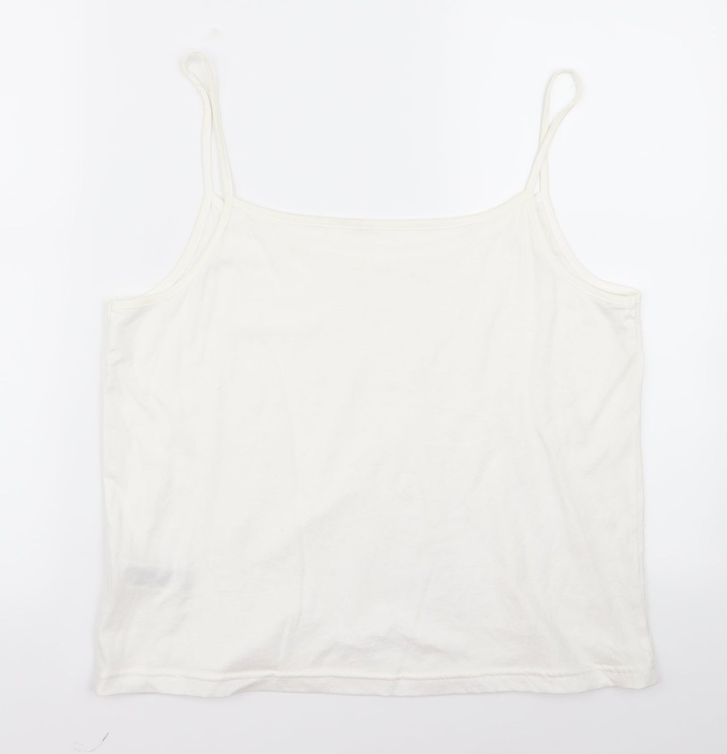 Womens UK Size 14 Preworn White Basic Tank