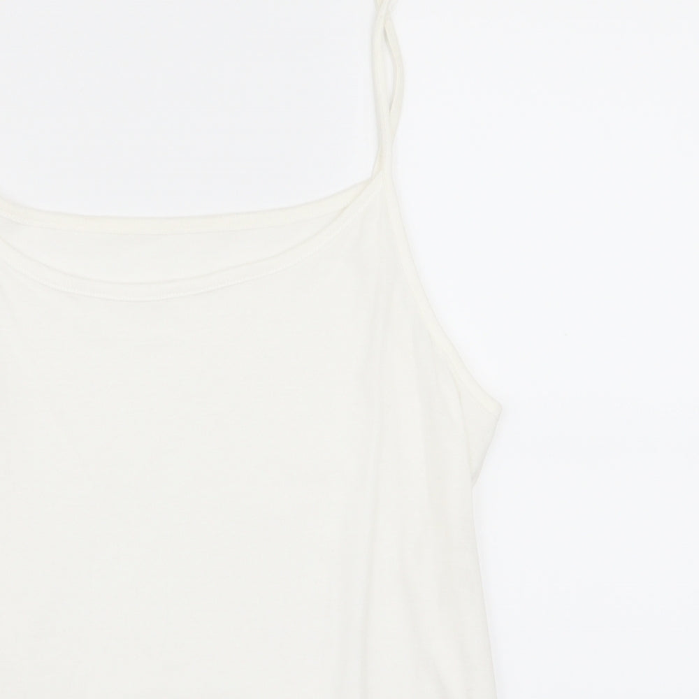 Womens UK Size 14 Preworn White Basic Tank