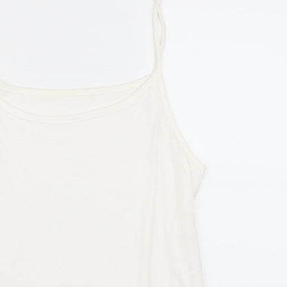 Womens UK Size 14 Preworn White Basic Tank