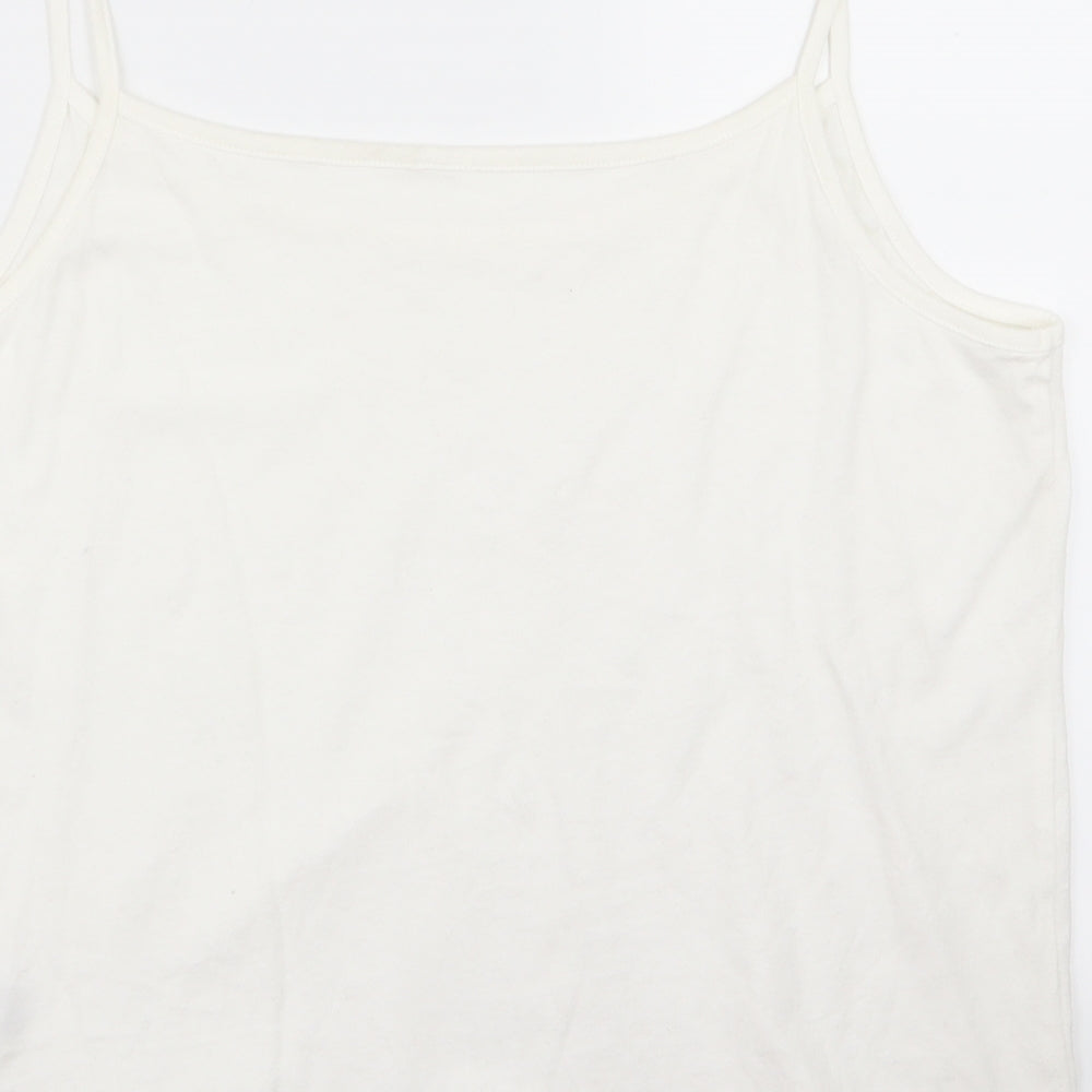 Womens UK Size 14 Preworn White Basic Tank
