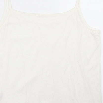 Womens UK Size 14 Preworn White Basic Tank