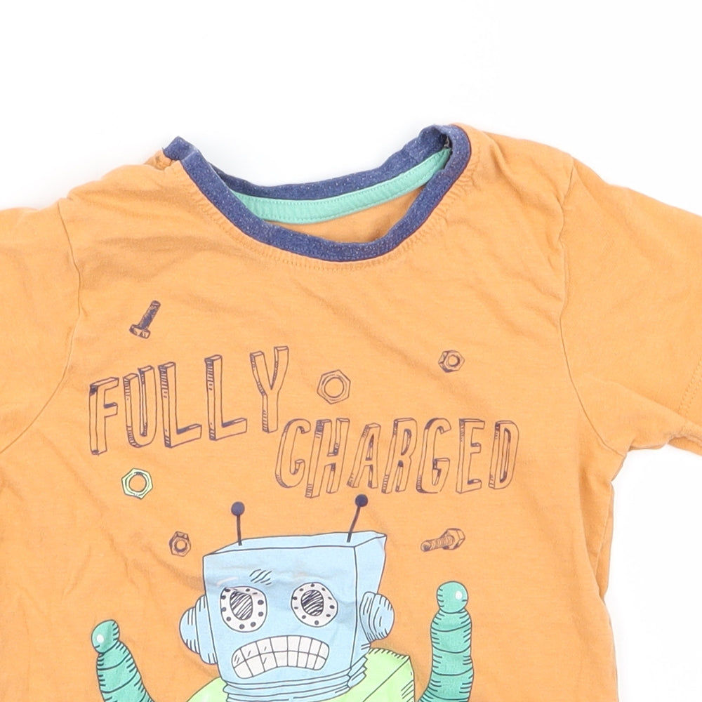 George Boys Orange   Basic T-Shirt Size 18-24 Months  - robot