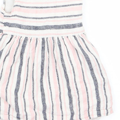 Primark Girls Pink Striped Ramie A-Line  Size 6-9 Months