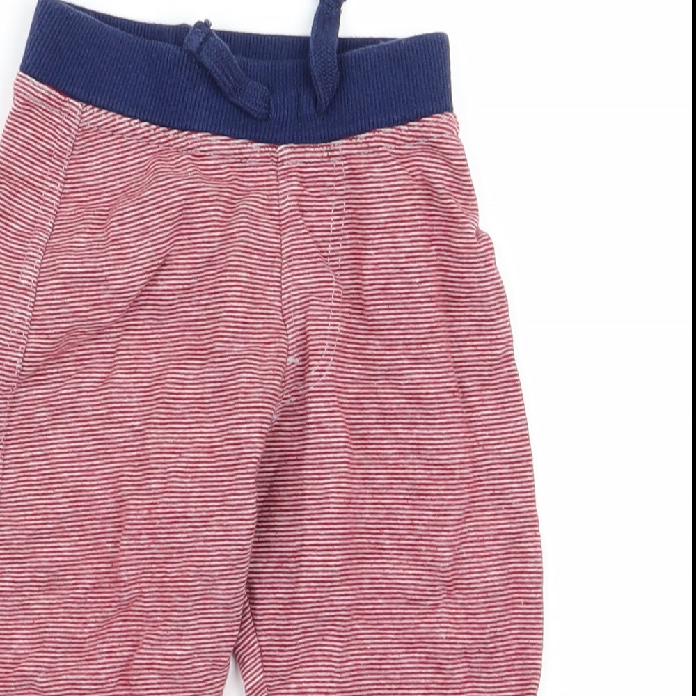 lily dan Baby Red Striped  Jogger Trousers Size 12 Months