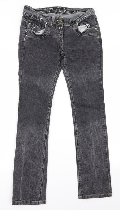 chickster Womens Grey   Tapered Jeans Size 8 L29 in