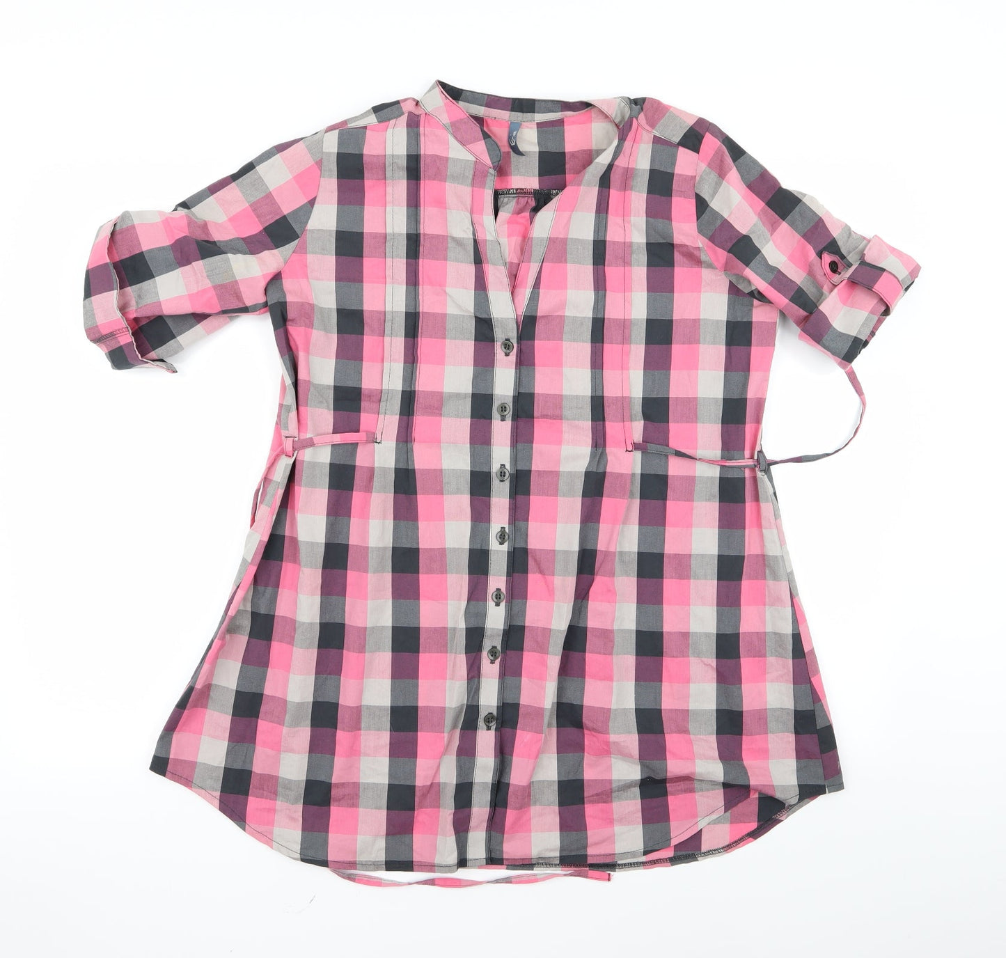Womens UK Size 8 Preworn Pink Basic Button-Up