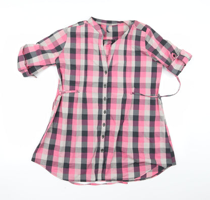 Womens UK Size 8 Preworn Pink Basic Button-Up