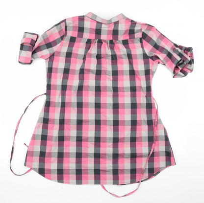 Womens UK Size 8 Preworn Pink Basic Button-Up