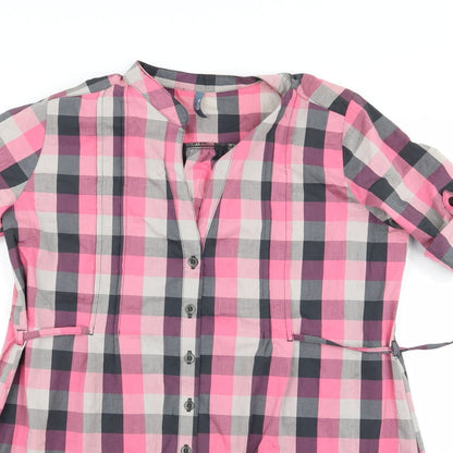 Womens UK Size 8 Preworn Pink Basic Button-Up