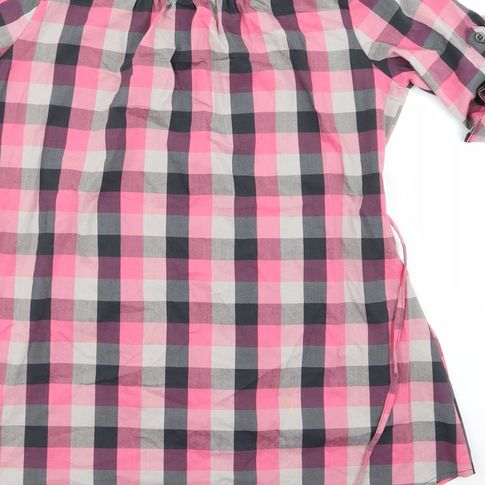Womens UK Size 8 Preworn Pink Basic Button-Up