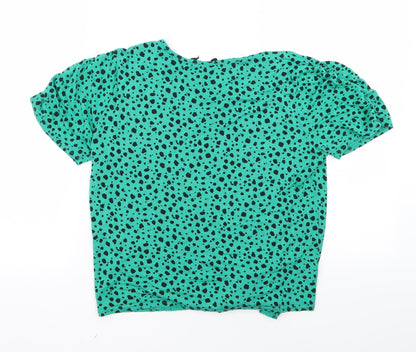 Womens UK Size 12 Preworn Green Basic T-Shirt