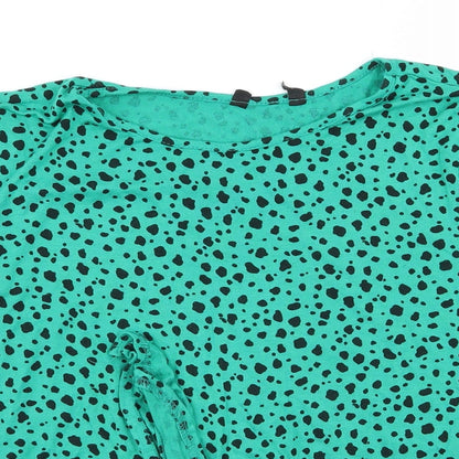 Womens UK Size 12 Preworn Green Basic T-Shirt