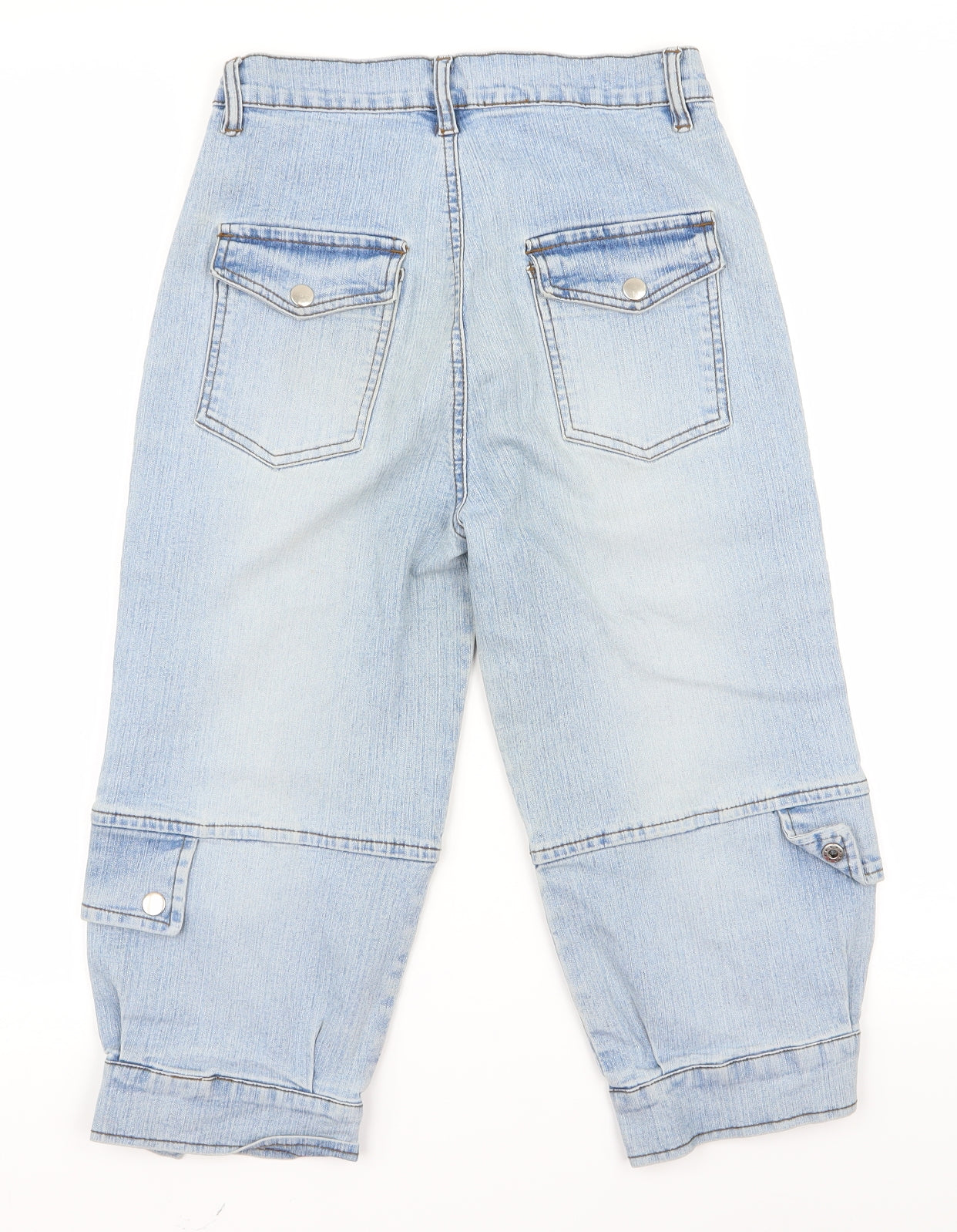 Mens UK Size 24 Preworn Regular Fit Capri Blue Jeans
