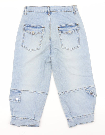 Mens UK Size 24 Preworn Regular Fit Capri Blue Jeans