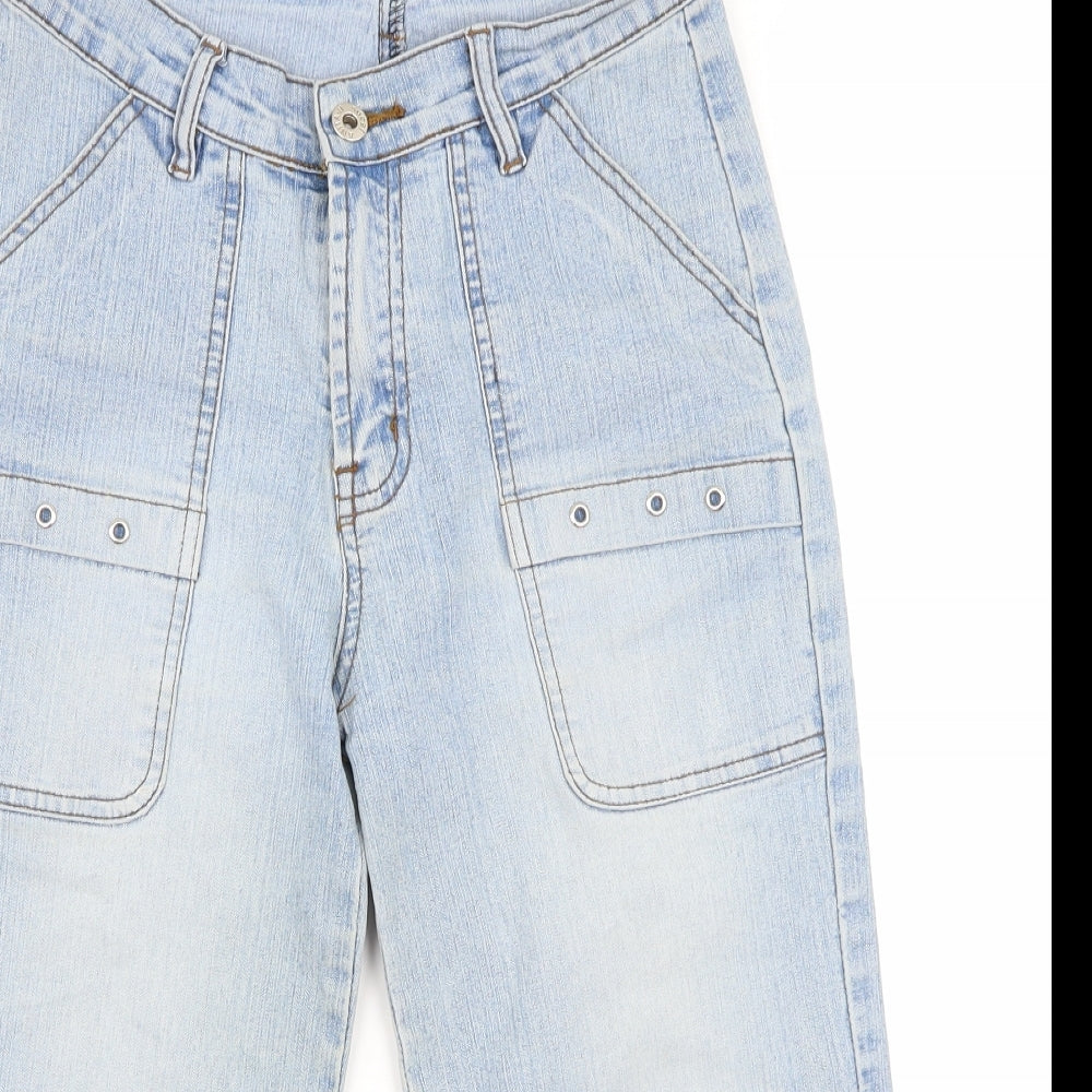 Mens UK Size 24 Preworn Regular Fit Capri Blue Jeans