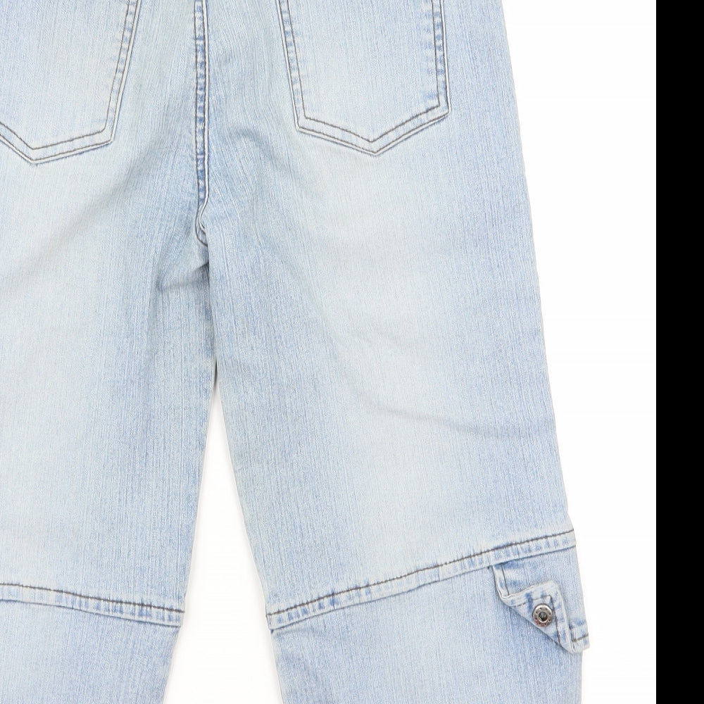 Mens UK Size 24 Preworn Regular Fit Capri Blue Jeans