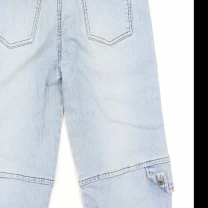 Mens UK Size 24 Preworn Regular Fit Capri Blue Jeans