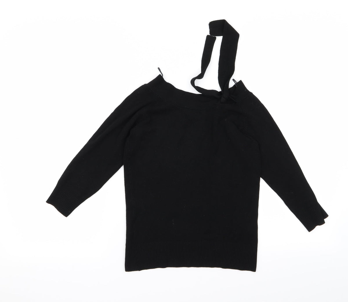 Additional front view of selet women’s black basic t-shirt, size UK 10, - v