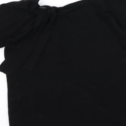 Brand and care label for selet women’s black basic t-shirt, size UK 10, - v