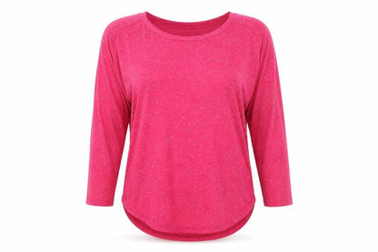 Front view of Preworn women’s pink paisley basic t-shirt, size UK 12