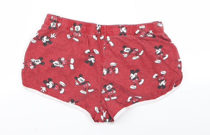 Disney Womens Red Animal Print  Hot Pants Shorts Size S