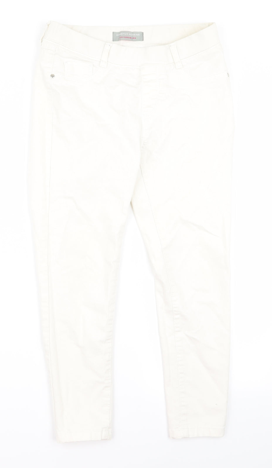 Womens UK Size 8 Dorothy Perkins Regular Fit  White Trousers
