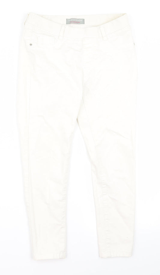 Womens UK Size 8 Dorothy Perkins Regular Fit  White Trousers