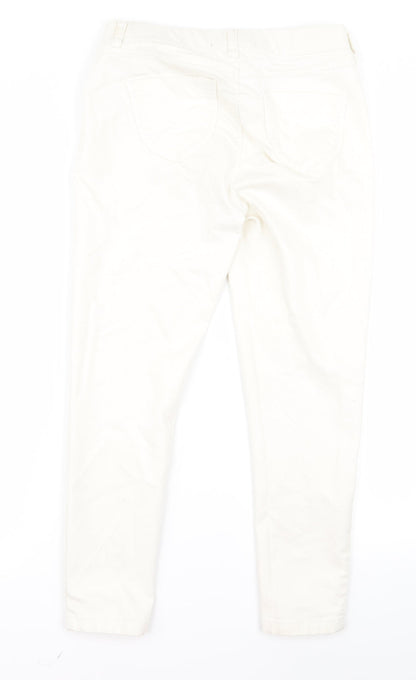 Womens UK Size 8 Dorothy Perkins Regular Fit  White Trousers