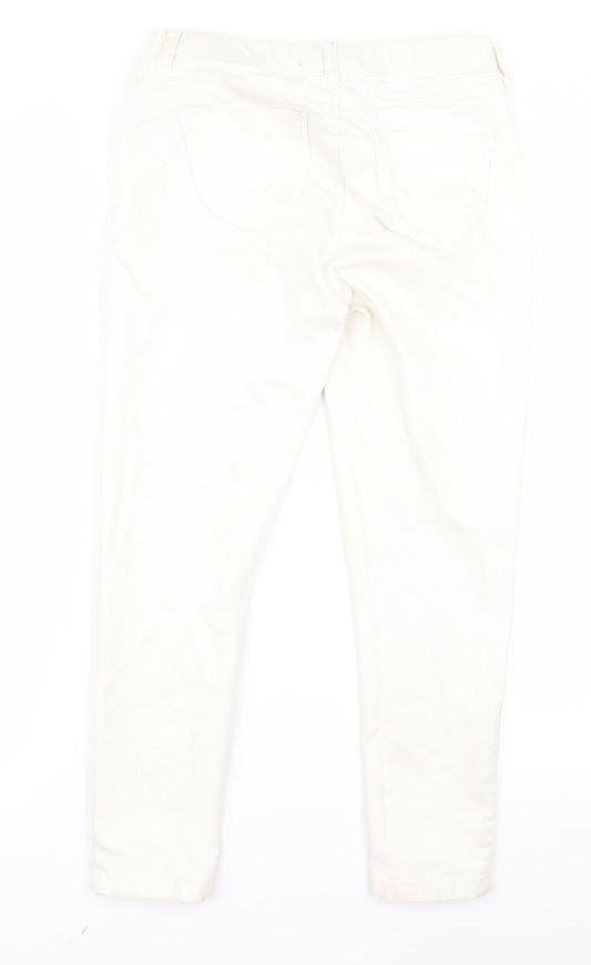 Womens UK Size 8 Dorothy Perkins Regular Fit  White Trousers
