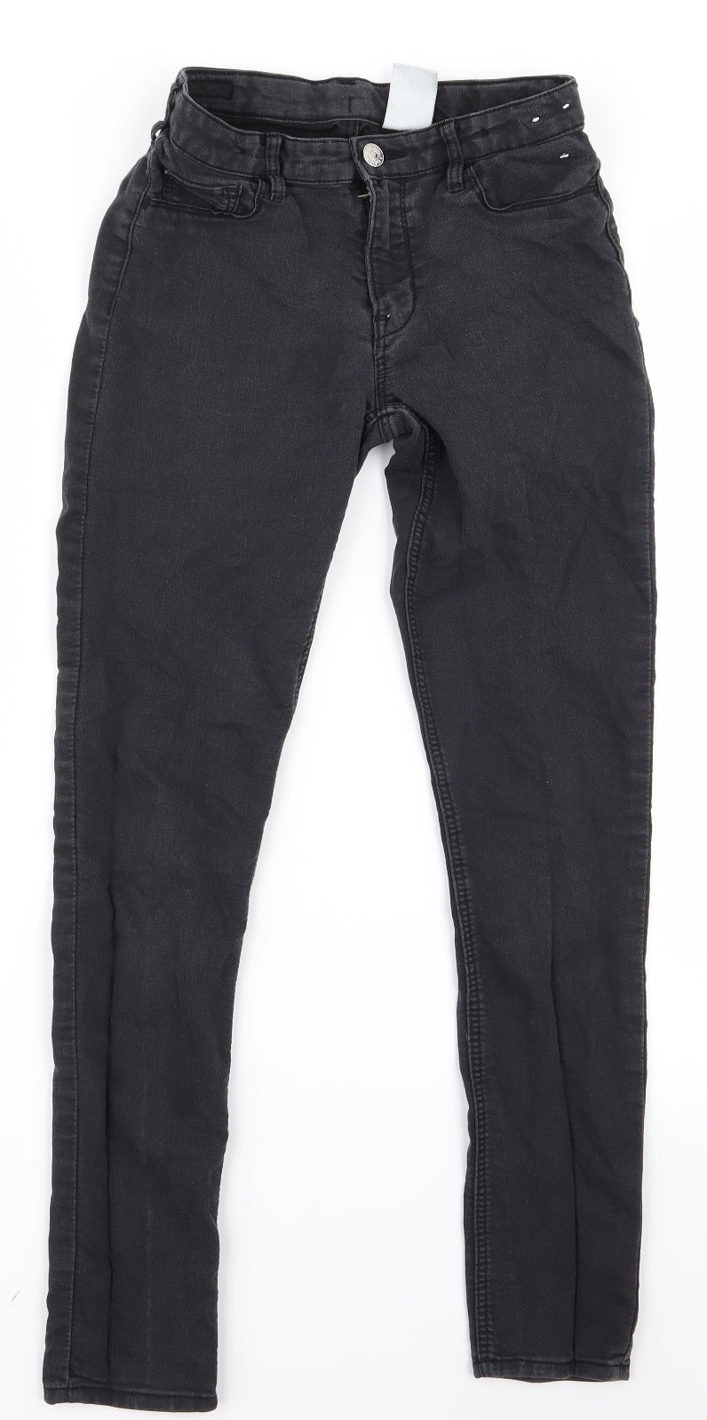 Womens UK Size 12 Preworn Regular Fit Skinny Black Jeans