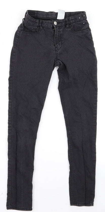 Womens UK Size 12 Preworn Regular Fit Skinny Black Jeans